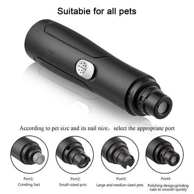 Broyeur à ongles automatique pour animaux de compagnie, Rechargeable par USB, tondeuse pour animaux