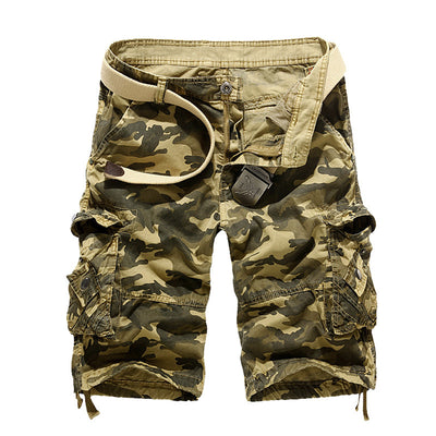 Pantaloni scurți de lucru pentru bărbați, de camuflaj, cu buzunare multiple