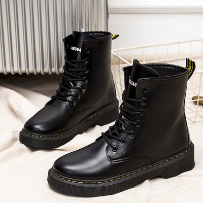 Mode décontracté chaussures pour femmes étudiant plate-forme confortable haut de gamme PU femmes Dr Martens bottes