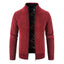 Men's Jacket Knitwear Autumn And Winter Fleece Lined Padded Warm Keeping Cardigan