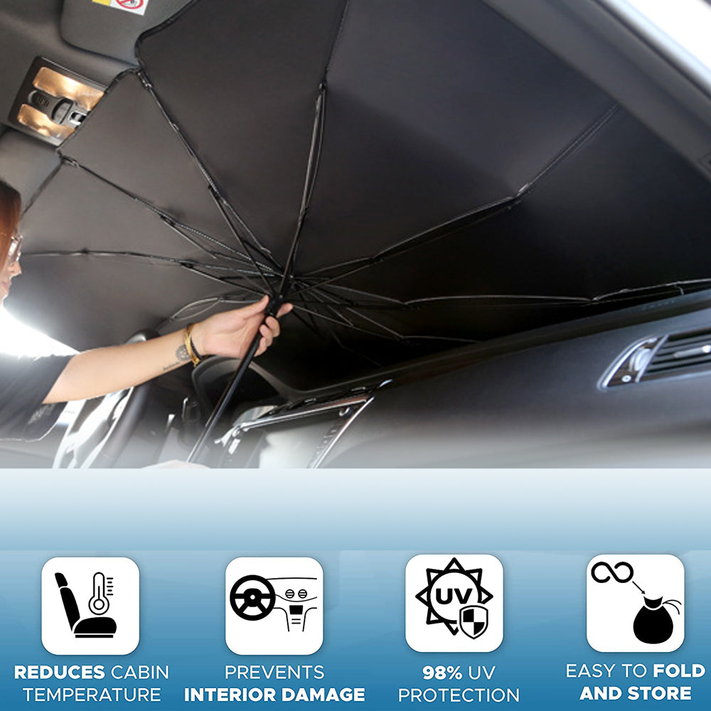 Parbriz pliabil pentru mașină Umbrelă de soare Umbrelă de protecție UV Izolație termică Umbrelă de soare Husă automată pentru geam din față Protector interior Gadget-uri de vară