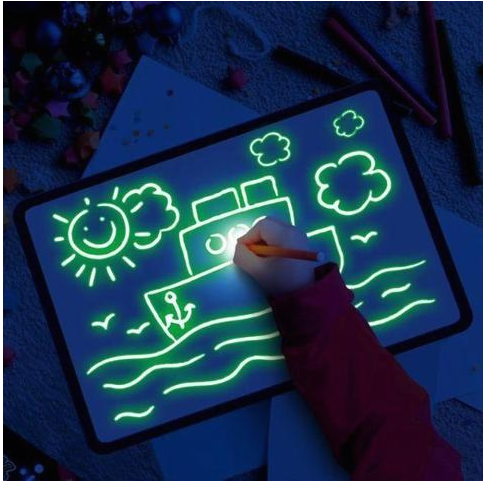 Bloc de desen pentru jucării educaționale 3D Magic 8 efecte de lumină Tablou de puzzle Bloc de schițe