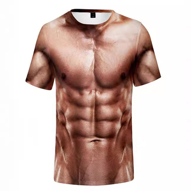 Men's Fashion Casual 3D Printed Round Neck Short Sleeve