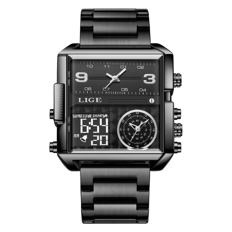 Electronic Quartz Double Display Watch