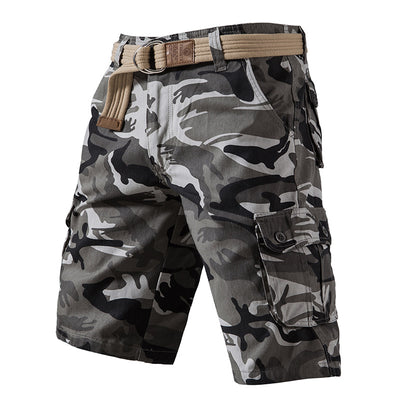 Summer Pure Cotton Washed Overalls Camouflage Shorts Men