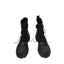 Korean Style Casual Thick Bottom Black Double Leather Pumps
