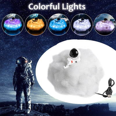 Lampe LED d'astronaute en forme de nuages ​​colorés, avec effet arc-en-ciel, veilleuse pour chambre d'enfant, décoration de maison, lampe lunaire