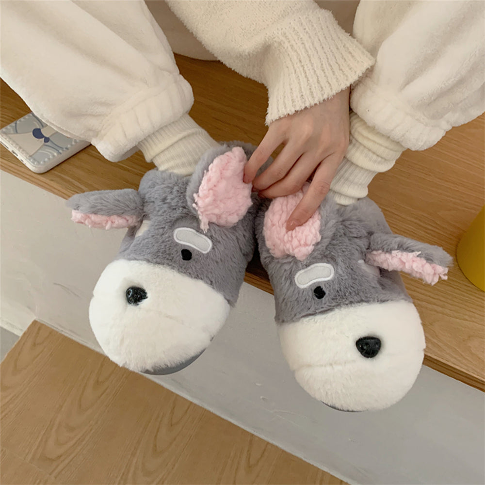 Soft Bottom Non-slip Warm Home Cute Dog Cotton Slippers