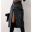 European And American Hip Split Leather Skirt