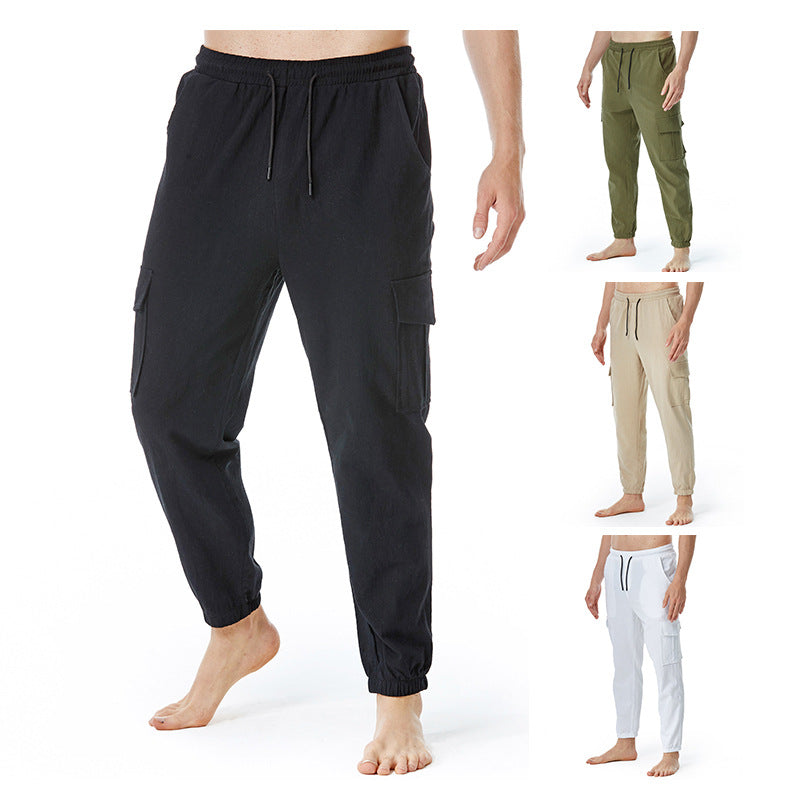 Summer Men's Solid Color Loose Casual Pants
