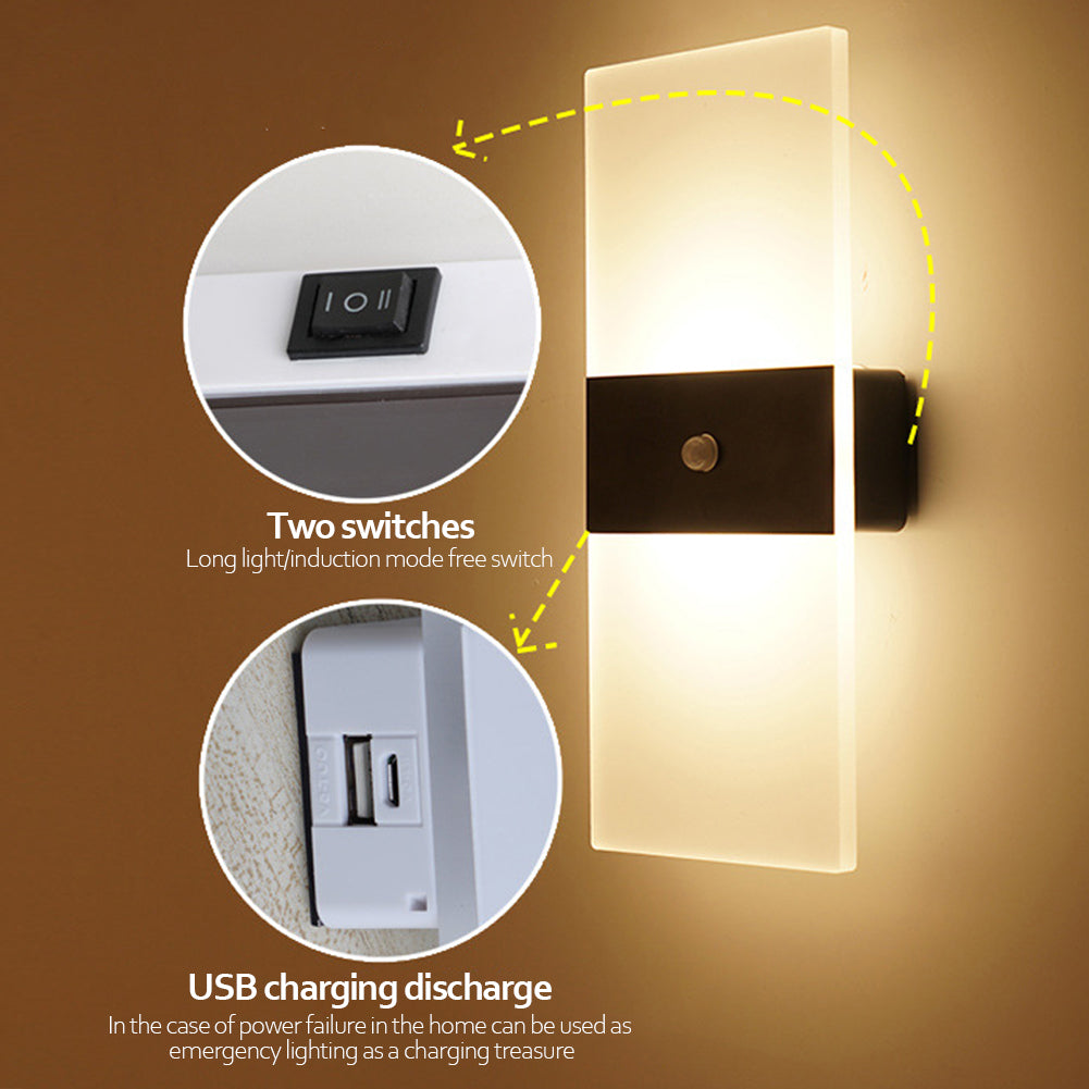 Lampă de perete cu încărcare USB pentru interior Sensing
