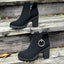 Chunky Heel Plus Size Side Zipper Round Head Ankle Boots High Heel Martin Boots